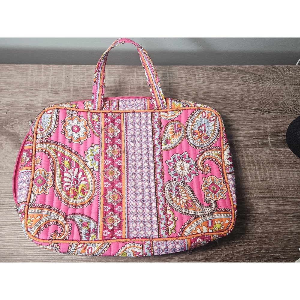 Modella Pink Paisley Quilted Makeup Bag Travel Organizer Cosmetic Case